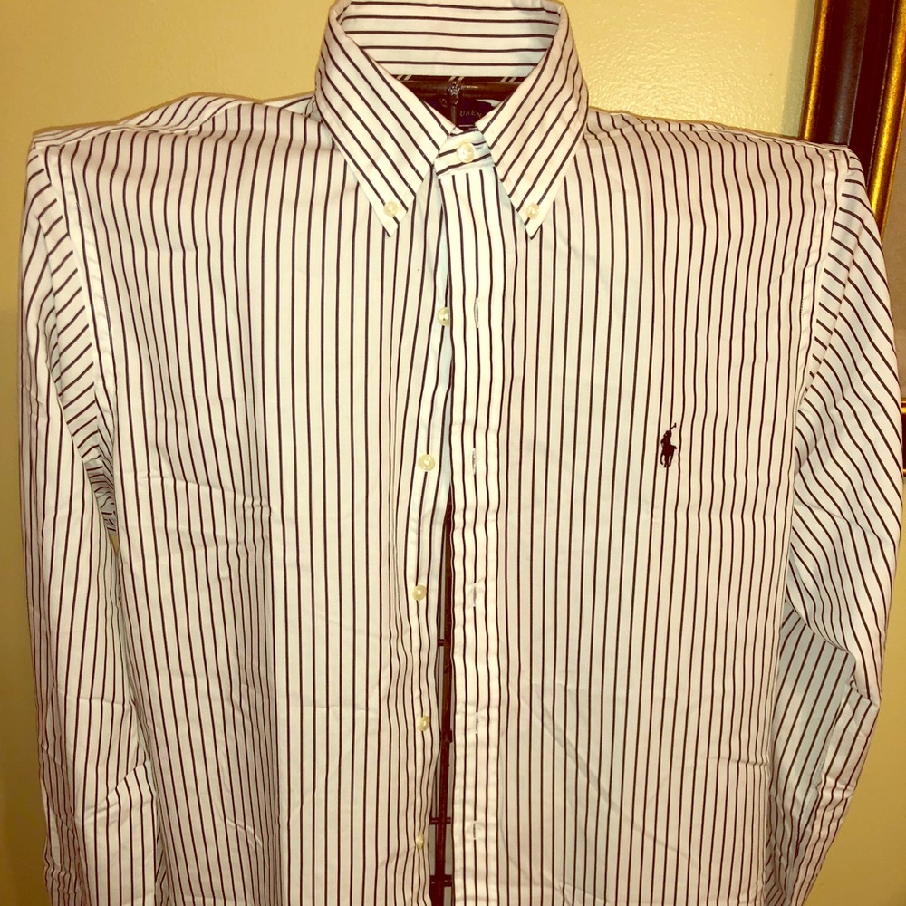 Ralph Lauren Button Down Black & White Stripe NWOT